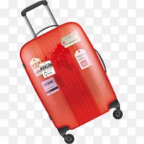 矢量图红色行李箱