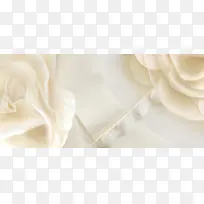 白色衣服扣子花朵海报背景