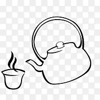 手绘茶壶茶杯