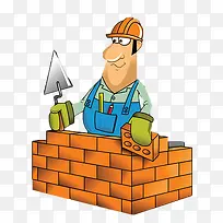 切砖建筑工人