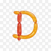 气球字母D