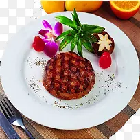 盘子里的牛排