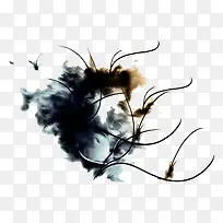 漂浮黑色花纹