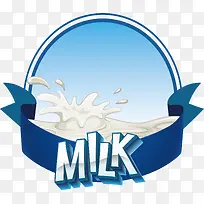 白色液体牛奶标签