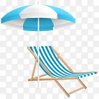 手绘蓝色沙滩椅