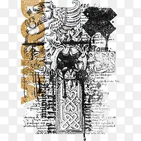 欧式建筑花纹图案