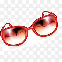 可爱的红色眼镜元素