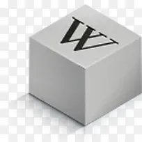 字母W正方体标志图标