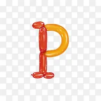 气球字母P