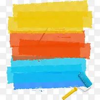 彩色涂抹画笔颜料