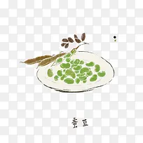 卡通手绘球青豆