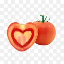 印着爱心的西红柿素材
