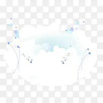 手绘云层星星