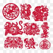 猴年剪纸卡通照片