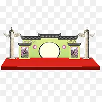 中国风创意活动戏台PSD