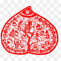 寿桃剪纸