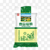 黄色白色绿色袋装米设计素材