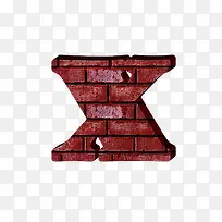 红砖墙字母x