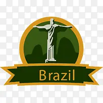 矢量巴西旅行标签