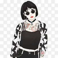 戴墨镜的女孩