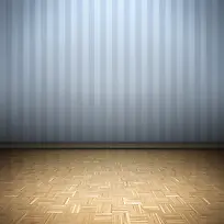 蓝色竖条墙壁米色地板
