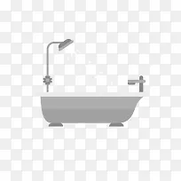 酒店浴缸扁平化矢量图