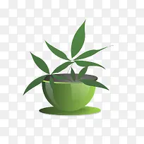 绿色植物的卡通模型