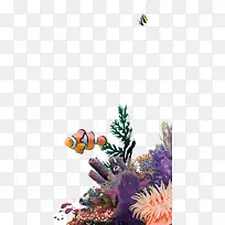 海底景色鱼装饰背景
