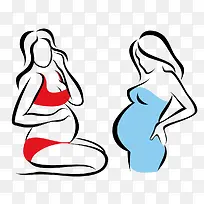 两个孕妇图案