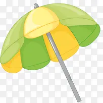 沙滩绿伞