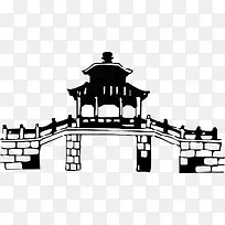 中国传统建筑拱桥矢量素材