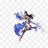 游戏人物紫色卡通飞舞女