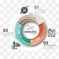 矢量彩色圆环信息图
