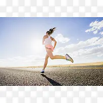 奔跑的运动少女海报背景