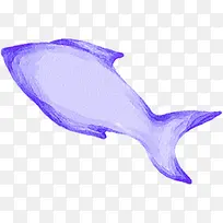 紫色手绘鲸鱼创意