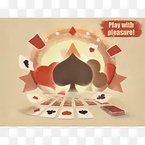 玩耍卡通扑克牌形状