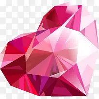 卡通手绘粉色水晶钻石心形