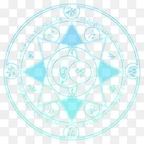 蓝色清新魔法阵不规则图形