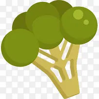 矢量手绘西兰花