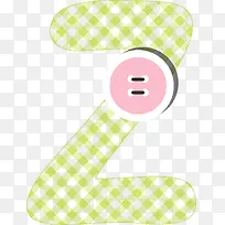 彩色布艺纽扣字母设计矢量图