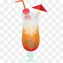 红色雨伞美味橙汁
