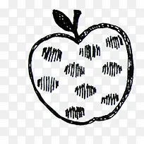 手绘黑色苹果标志