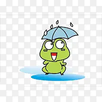 下雨啦青蛙也打伞了