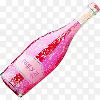 粉色手绘花纹酒瓶