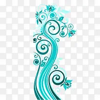 蓝色抽象花纹