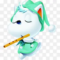 可爱吹笛子造型猫咪