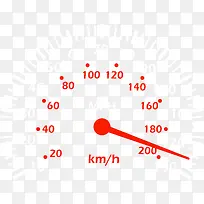 红色矢量仪表盘素材