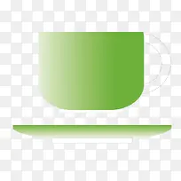 矢量绿色渐变咖啡杯