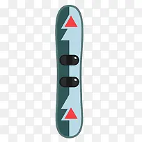 灰色卡通冬季滑雪滑板