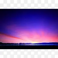 夕阳下的湖面中秋海报背景